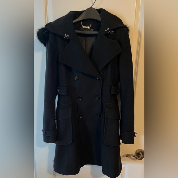 Jackets & Blazers - Karen Millen Double Breasted Black Winter Coat, Size 6